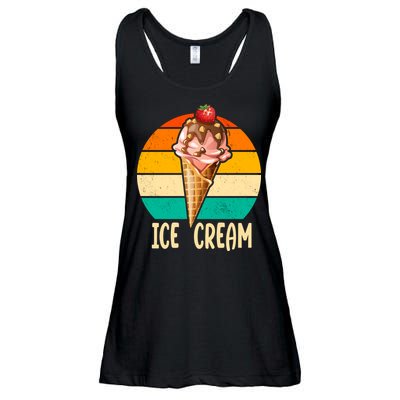 Retro Ice Cream Cone Vintage Ice Cream Lovers Ladies Essential Flowy Tank