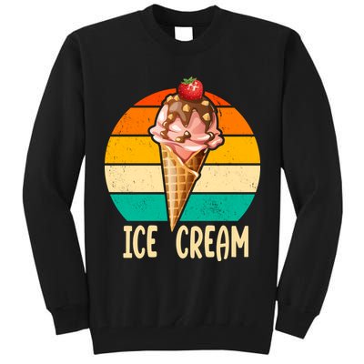 Retro Ice Cream Cone Vintage Ice Cream Lovers Tall Sweatshirt
