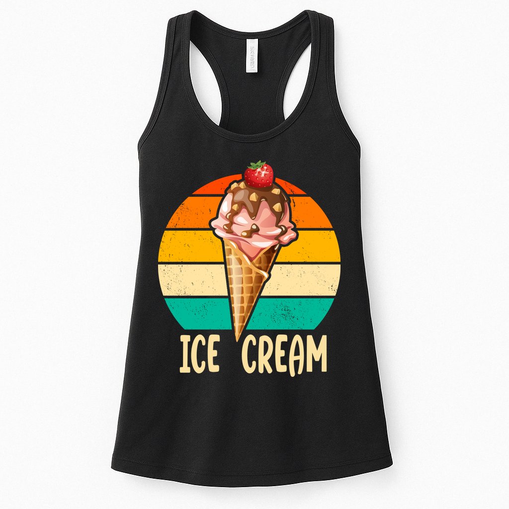 Retro Ice Cream Cone Vintage Ice Cream Lovers Womens Tank Top