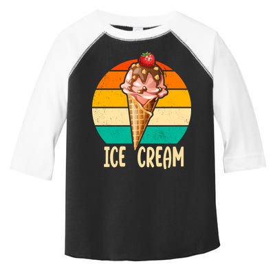 Retro Ice Cream Cone Vintage Ice Cream Lovers Toddler Fine Jersey T-Shirt