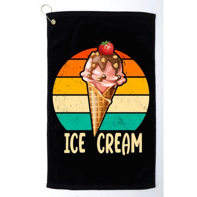 Retro Ice Cream Cone Vintage Ice Cream Lovers Golf Towel