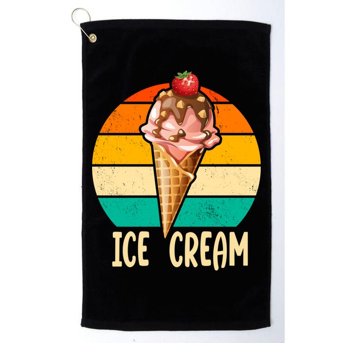 Retro Ice Cream Cone Vintage Ice Cream Lovers Golf Towel