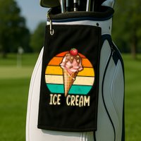 Retro Ice Cream Cone Vintage Ice Cream Lovers Golf Towel