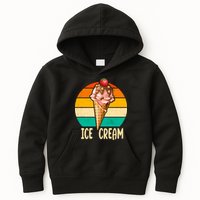 Retro Ice Cream Cone Vintage Ice Cream Lovers Kids Hoodie