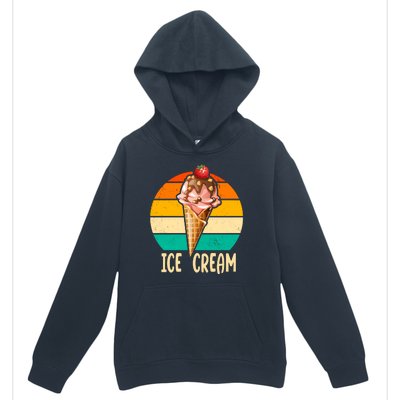 Retro Ice Cream Cone Vintage Ice Cream Lovers Urban Pullover Hoodie