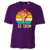 Retro Ice Cream Cone Vintage Ice Cream Lovers Cooling Performance Crew T-Shirt