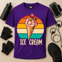 Retro Ice Cream Cone Vintage Ice Cream Lovers Performance Shirt