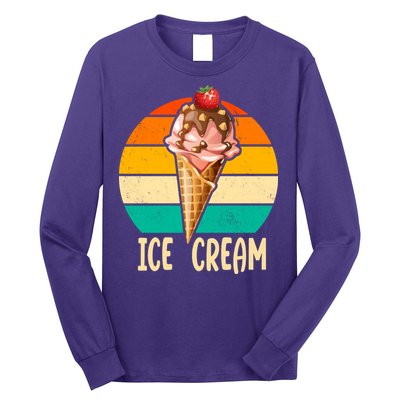 Retro Ice Cream Cone Vintage Ice Cream Lovers Long Sleeve Shirt