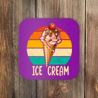 Retro Ice Cream Cone Vintage Ice Cream Lovers Coaster