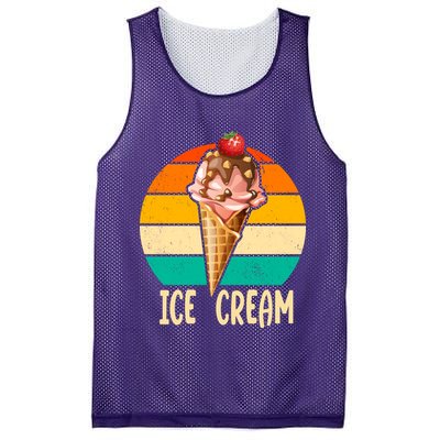 Retro Ice Cream Cone Vintage Ice Cream Lovers Mesh Reversible Basketball Jersey Tank