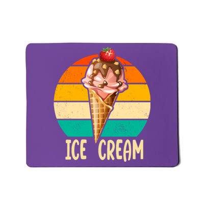 Retro Ice Cream Cone Vintage Ice Cream Lovers Mousepad