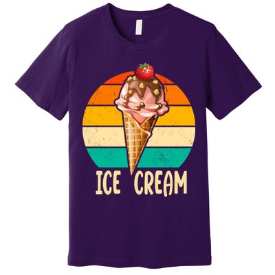 Retro Ice Cream Cone Vintage Ice Cream Lovers Premium T-Shirt