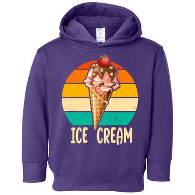 Retro Ice Cream Cone Vintage Ice Cream Lovers Toddler Hoodie