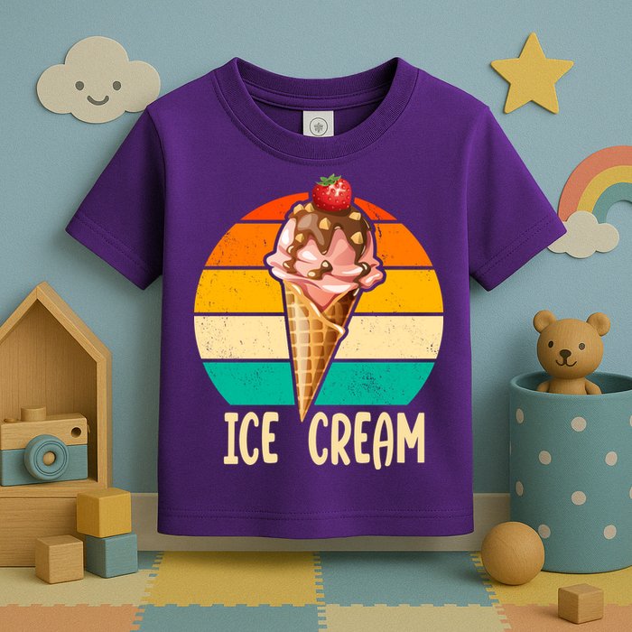 Retro Ice Cream Cone Vintage Ice Cream Lovers Toddler T-Shirt