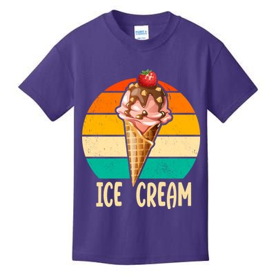 Retro Ice Cream Cone Vintage Ice Cream Lovers Kids T-Shirt