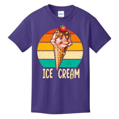 Retro Ice Cream Cone Vintage Ice Cream Lovers Kids T-Shirt