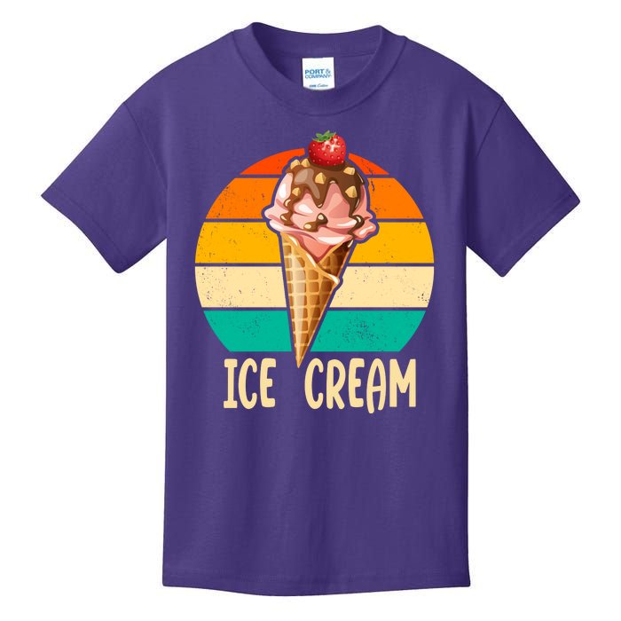 Retro Ice Cream Cone Vintage Ice Cream Lovers Kids T-Shirt