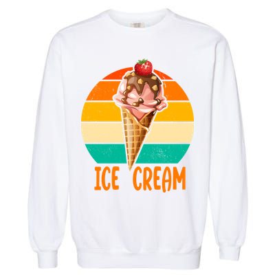 Retro Ice Cream Cone Vintage Ice Cream Lovers Garment-Dyed Sweatshirt