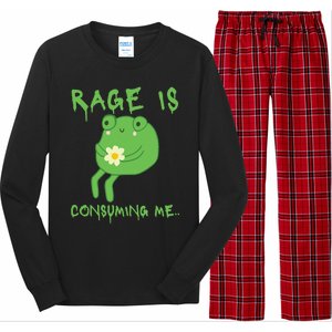 Rage Is Consuming Me Meme Frog Meme Forg Funny Memes Genz Long Sleeve Pajama Set