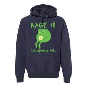 Rage Is Consuming Me Meme Frog Meme Forg Funny Memes Genz Premium Hoodie