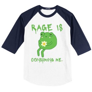 Rage Is Consuming Me Meme Frog Meme Forg Funny Memes Genz Baseball Sleeve Shirt