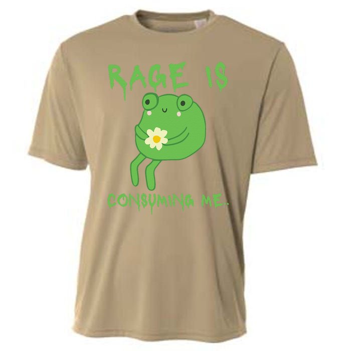 Rage Is Consuming Me Meme Frog Meme Forg Funny Memes Genz Cooling Performance Crew T-Shirt