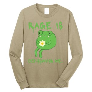 Rage Is Consuming Me Meme Frog Meme Forg Funny Memes Genz Long Sleeve Shirt