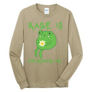 Rage Is Consuming Me Meme Frog Meme Forg Funny Memes Genz Tall Long Sleeve T-Shirt