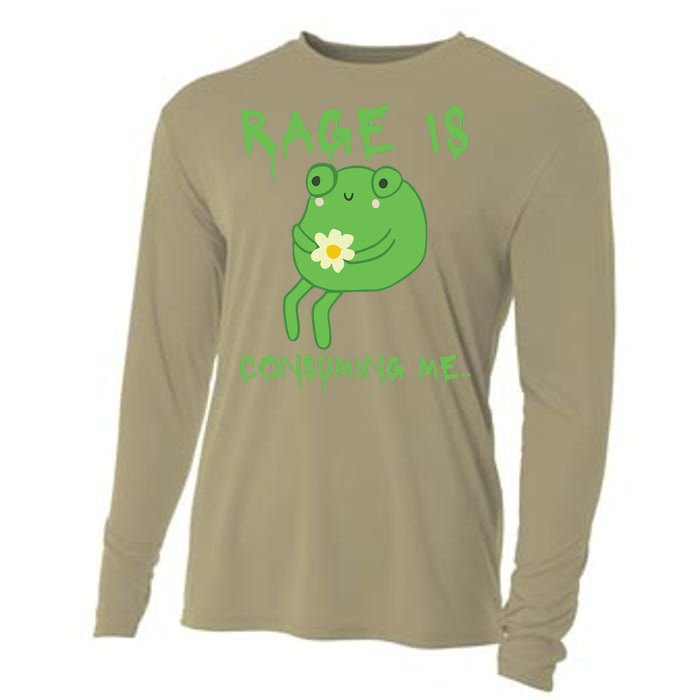 Rage Is Consuming Me Meme Frog Meme Forg Funny Memes Genz Cooling Performance Long Sleeve Crew