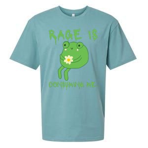 Rage Is Consuming Me Meme Frog Meme Forg Funny Memes Genz Sueded Cloud Jersey T-Shirt