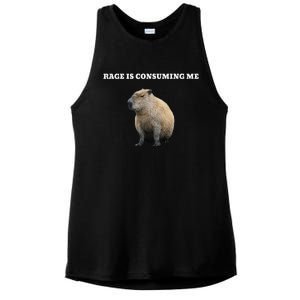 Rage Is Consuming Me Capybara Meme Ladies PosiCharge Tri-Blend Wicking Tank