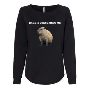 Rage Is Consuming Me Capybara Meme Womens California Wash Sweatshirt