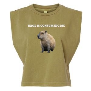 Rage Is Consuming Me Capybara Meme Garment-Dyed Women's Muscle Tee