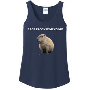 Rage Is Consuming Me Capybara Meme Ladies Essential Tank