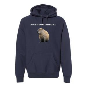 Rage Is Consuming Me Capybara Meme Premium Hoodie