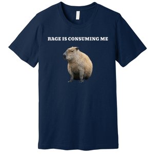 Rage Is Consuming Me Capybara Meme Premium T-Shirt