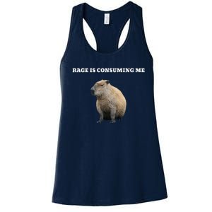 Rage Is Consuming Me Capybara Meme Women's Racerback Tank