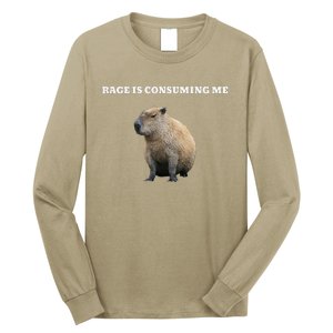 Rage Is Consuming Me Capybara Meme Long Sleeve Shirt