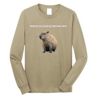 Rage Is Consuming Me Capybara Meme Long Sleeve Shirt