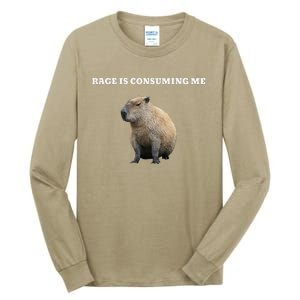 Rage Is Consuming Me Capybara Meme Tall Long Sleeve T-Shirt