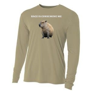 Rage Is Consuming Me Capybara Meme Cooling Performance Long Sleeve Crew