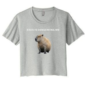 Rage Is Consuming Me Capybara Meme Women's Crop Top Tee