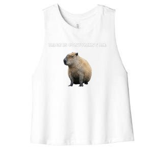 Rage Is Consuming Me Capybara Meme Women's Racerback Cropped Tank