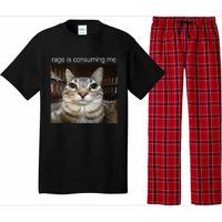 Rage Is Consuming Me Silly Staring Cat Meme Pajama Set