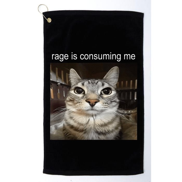 Rage Is Consuming Me Silly Staring Cat Meme Golf Towel