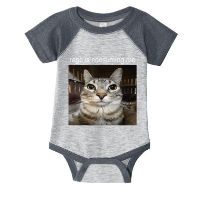 Rage Is Consuming Me Silly Staring Cat Meme Infant Baby Jersey Bodysuit