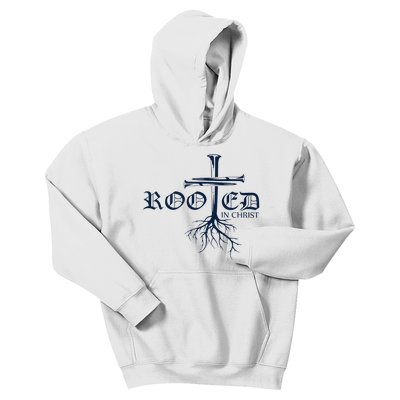 Rooted In Christ Christian Cross Religious Gifts Kids Hoodie