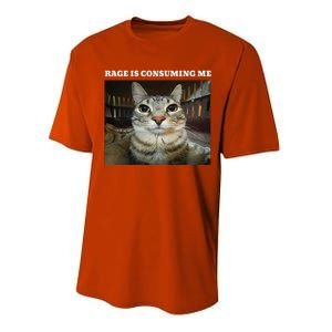 Rage Is Consuming Me Cat Meme Performance Sprint T-Shirt