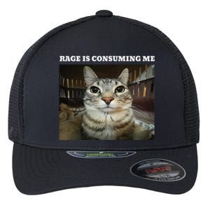 Rage Is Consuming Me Cat Meme Flexfit Unipanel Trucker Cap