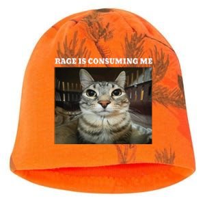 Rage Is Consuming Me Cat Meme Kati - Camo Knit Beanie